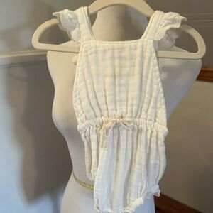 Jamie Kay White Ruffled Kids One Piece romper size 6-12 month baby